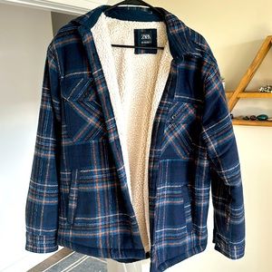 Relaxed fit Sherpa lined jacket